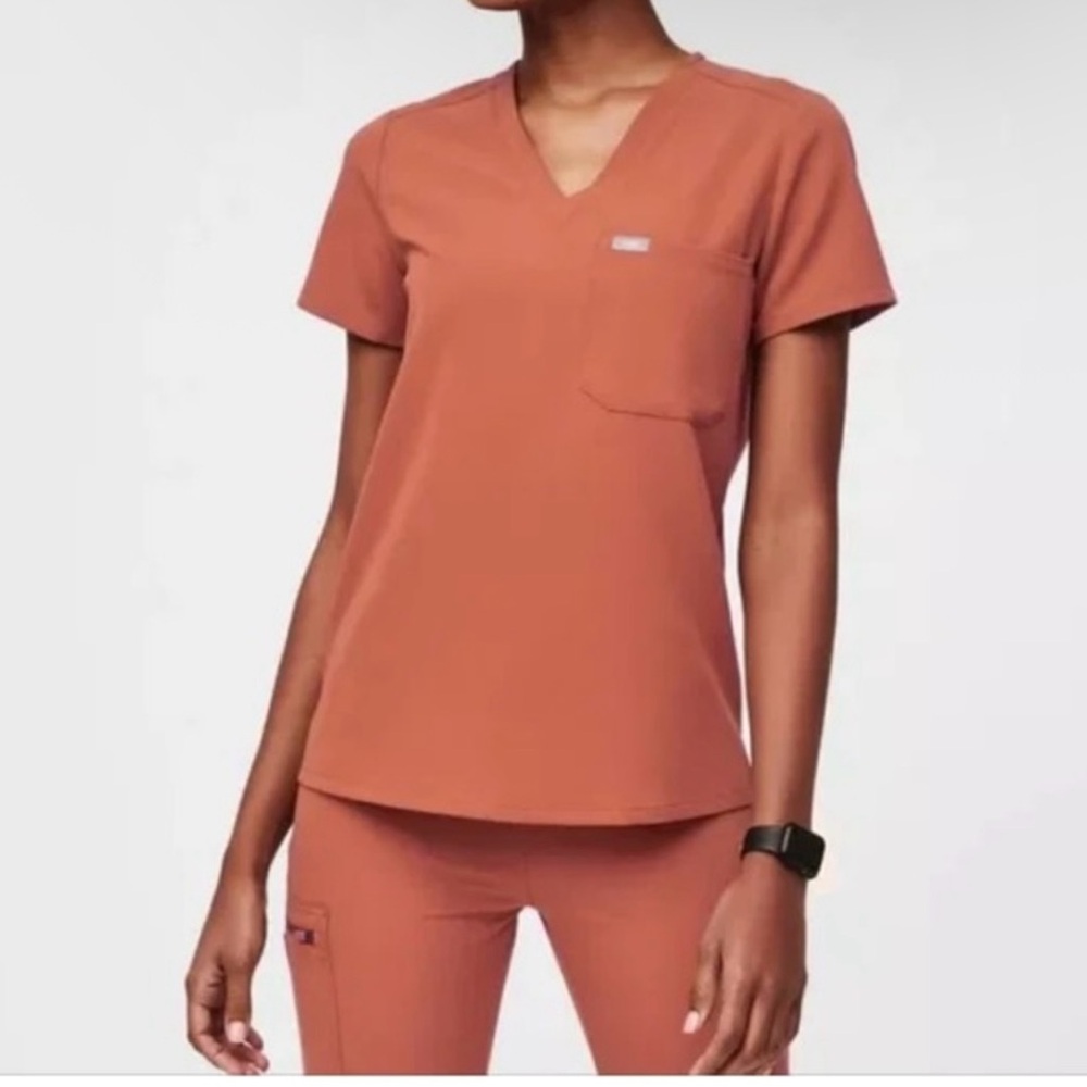Women's Rust V-Neck Top
